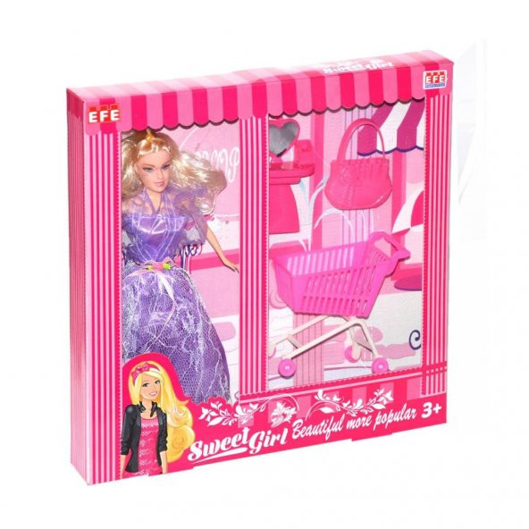 221G-M Efe, Sweet Girl Market Arabalı Bebek Oyun Seti - 4