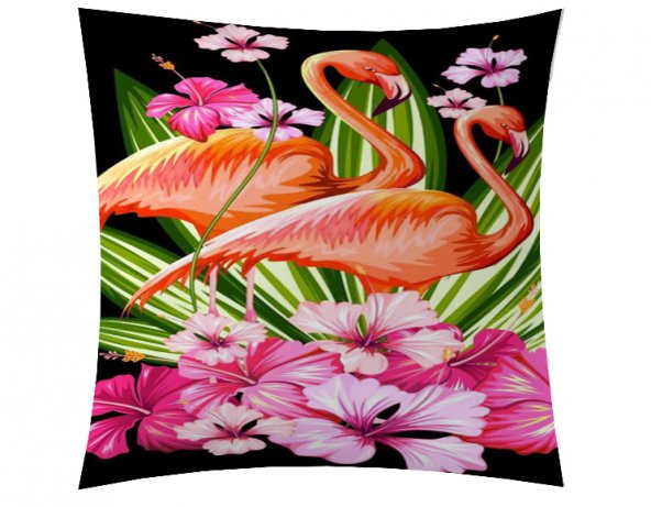Çiçekli Flamingo Kırlent