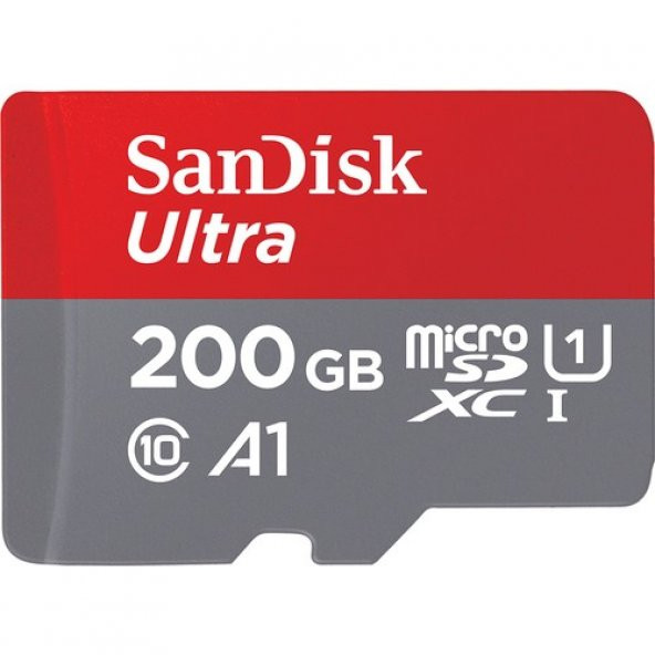 SanDisk SDSQUAR-200G-GN6MA Ultra 200GB 100MB/S Class 10 microSDXC Hafıza Kartı   Adaptör