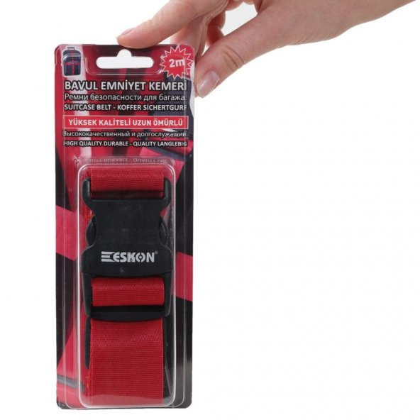 Escon Pratik Ayarlanabilir Kırmızı Renk Bavul Çanta Kemeri