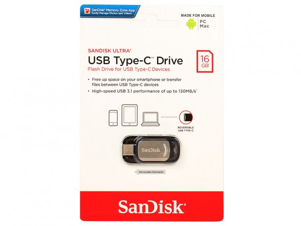 SanDisk Ultra 16 GB USB 3.1 Bellek  SDCZ450-016G-G46