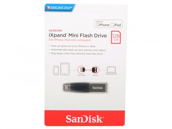 SanDisk iXpand Mini 128GB iPhone USB Bellek SDIX40N-128G-GN6NE