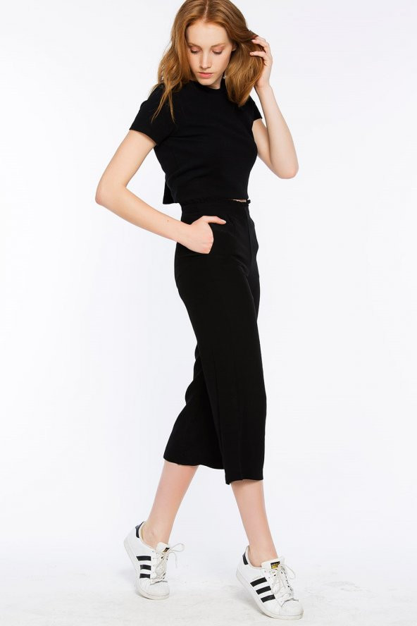 Sırakuza - Rahat Kesim Siyah Pantolon | 160033-1 - 2