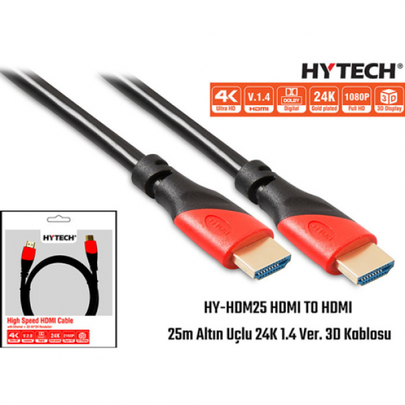 HYTECH HY-HDM25 HDMI 25M ALTIN UÇLU KABLO
