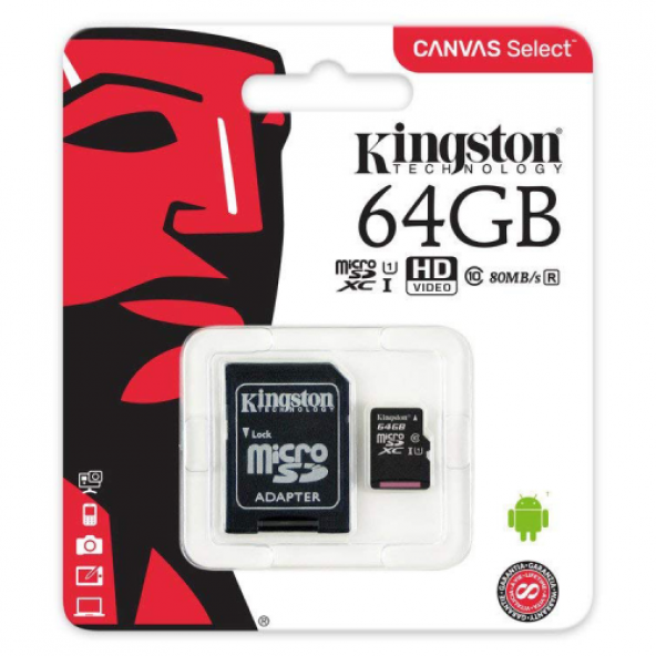 64GB KINGSTON MicroSD CL10 SDCS/64GB