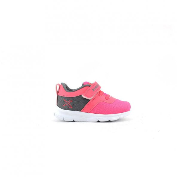 Kinetix Anka Kız Bebek Yürüyüş Ayakkabı-Gri Neon Pembe