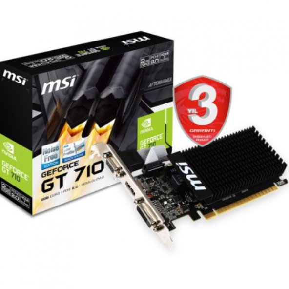 MSI VGA GT 710 2GD3H LP GT710 2GB DDR3 64B DX12 PCIE 3.0 X16 (1XV