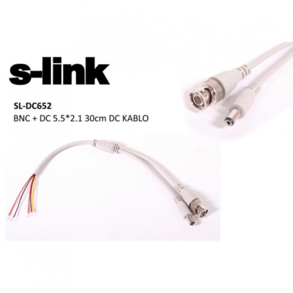 S-LINK SL-DC562 BNC+DC5.5*2.1 0.30 CM DC KABLO