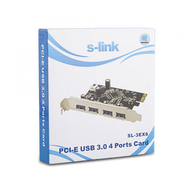 S-LINK SL-3EX6 PCI Express Usb 3.0 4 Port Kart