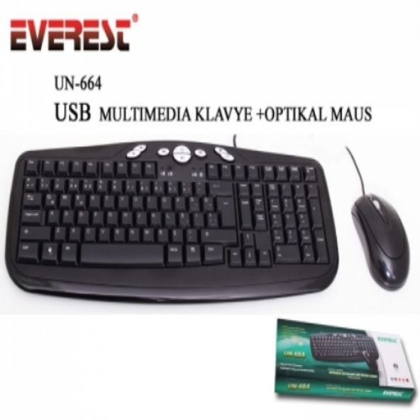 EVEREST UN-664 USB Q M/M SYH KLAVYE/MOUSE SET