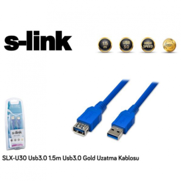 SLX-U30 USB 3.0 UZATMA KABLO 1.5M- (GOLD)