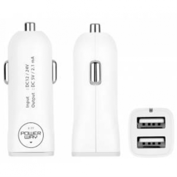 POWERWAY X-233 S4 2 USB CAR CHARGER 2000mA
