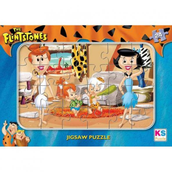 Ks Games 24 Parça Frame Çocuk Puzzle Flintstones