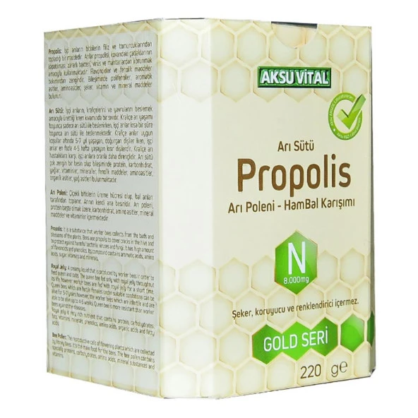 Aksuvital Arı Sütü Propolis Polen Bal Karışımı 220 Gr - 5
