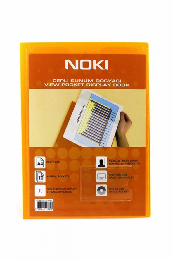 NOKI SUNUM DOSYASI CEPLI 10LU (64110N) SIYAH - 2