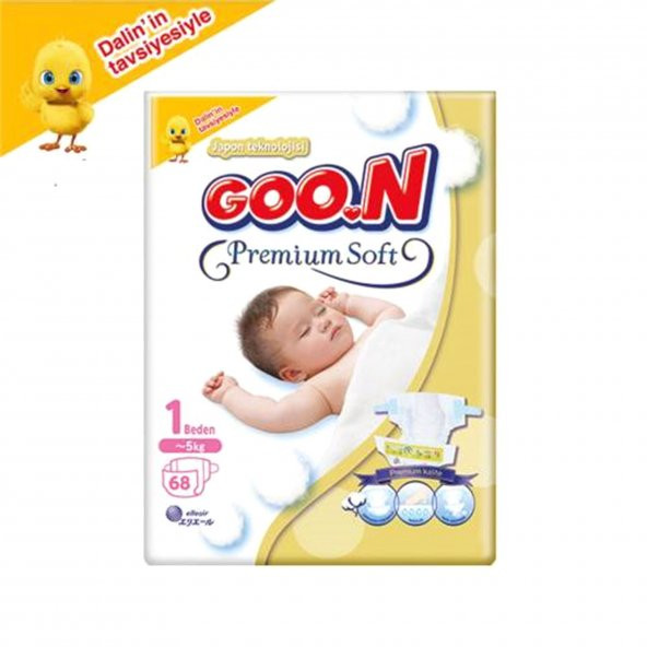 Goon No:1 Premium Soft Jumbo Bebek Bezi 0-5 Kg 68 Adet
