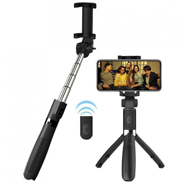 Tripod Özellikli Selfie Çubuğu Selfie Monopod Bluetooth Kumandalı - 8