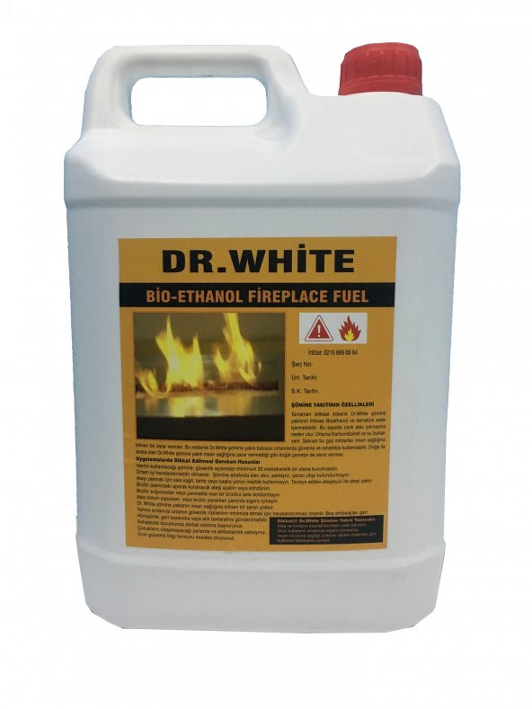 Dr.White Bio Ethanol Bacasız Dumansız Kokusuz Şömine Yakıtı 5 Lt