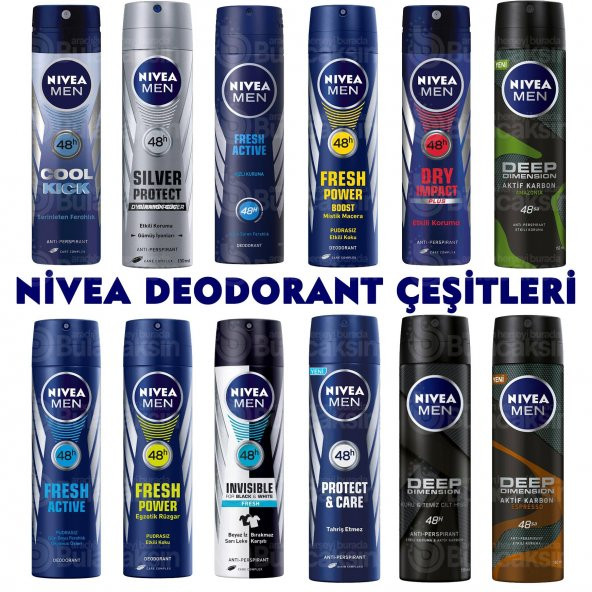 Nivea Men Antiperspirant Erkek Deodorant 150 ml ( TÜM ÇEŞİTLER )