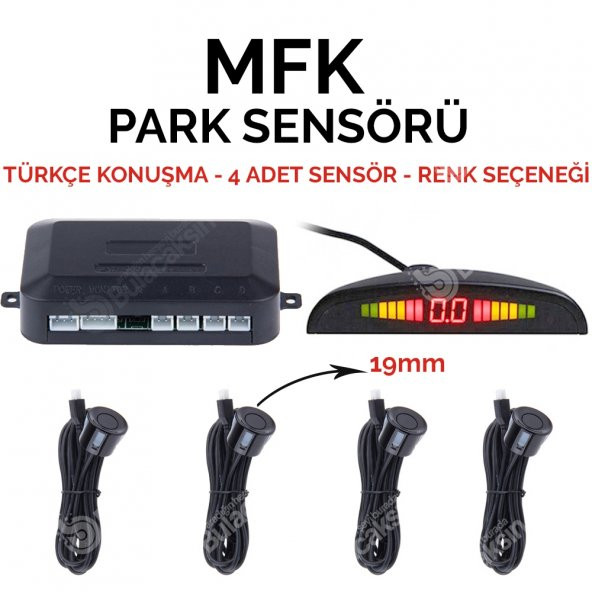 Mfk Park Sensörü Be750 Türkçe Konuşma - Ekranlı Siyah-Gri-Beyaz