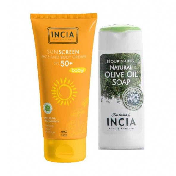 Incia SunScreen Bebekler İçin Güneş Kremi 50 SPF 70 ml Sabun Hediye