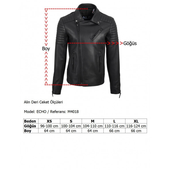 Echo Siyah Biker Deri Hakiki Deri Erkek - 3