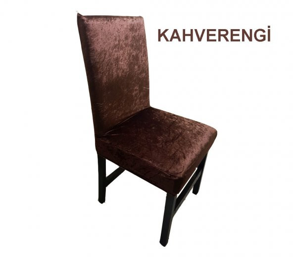 Kadife Sandalye Kılıfı 6'Lı Takım - 10 Renk Seçeneği -1.Kalite Likralı Kadife Kumaş - 5