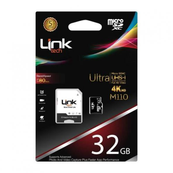 32 GB Micro SD Hafıza KARTI Linktech 4K HD Ultra SDHC 3 UHS-I