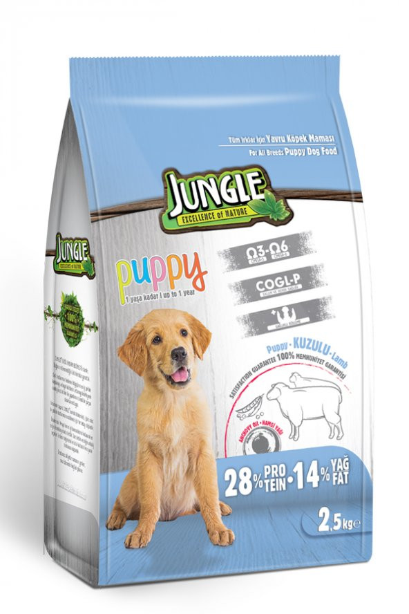 Jungle 2,5 kg-4 Adet Yavru Kuzu Etli Köpek Maması