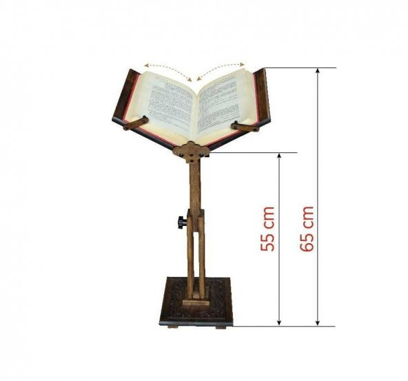 Mini Asansörlü Ahşap Rahle - Selçuklu Motif -Ahşap Yer Rahlesi - 8