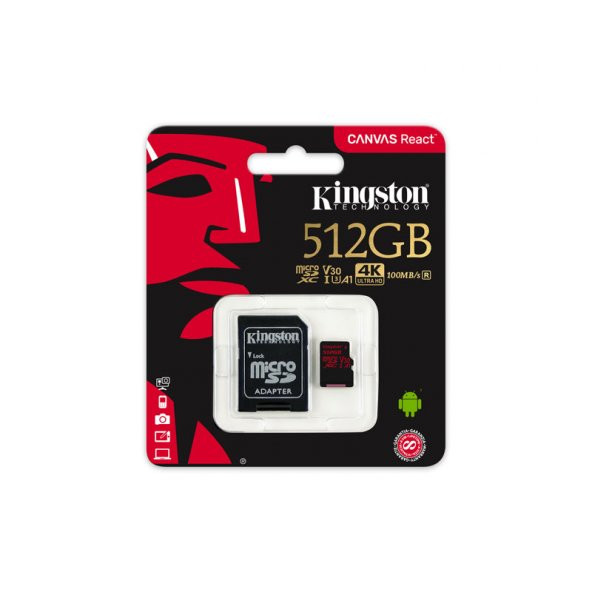 KINGSTON SDCR/512GB 512GB 100/80 MB/s CANVAS REACT SDXC microSD