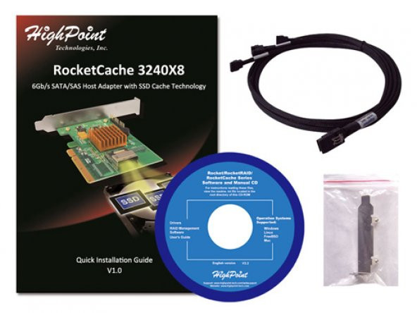 HIGHPOINT RC3240X8 SFF-8087 MIBI-SAS PCI x 2.0 x 8 CACHE KART