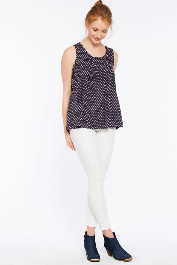 Piecenza - Poplin Mini Desenli Lacivert Gömlek | 160056-1 - 2