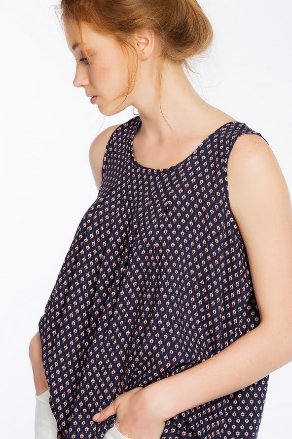Piecenza - Poplin Mini Desenli Lacivert Gömlek | 160056-1 - 4