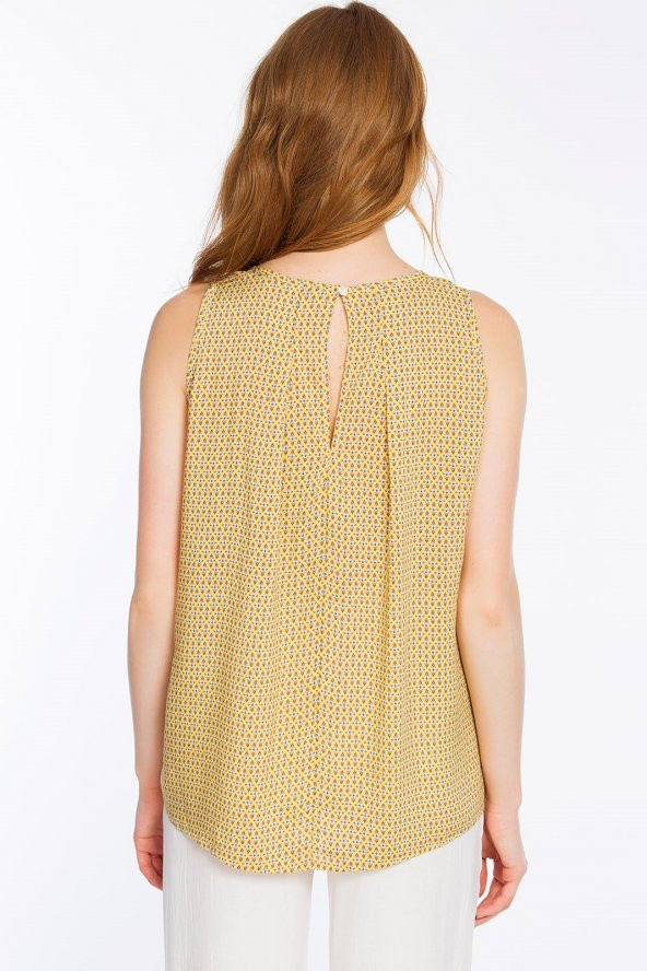 Piecenza - Poplin Mini Desenli Sarı Gömlek | 160056-2 - 5