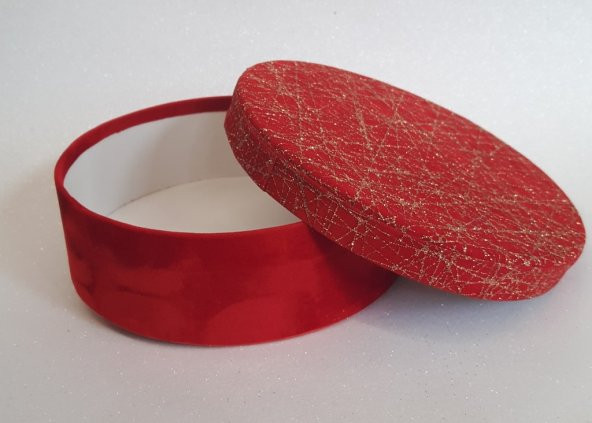 KUTU YUVARLAK KIRMIZI ALTIN 18CM X 18CM X 6CM