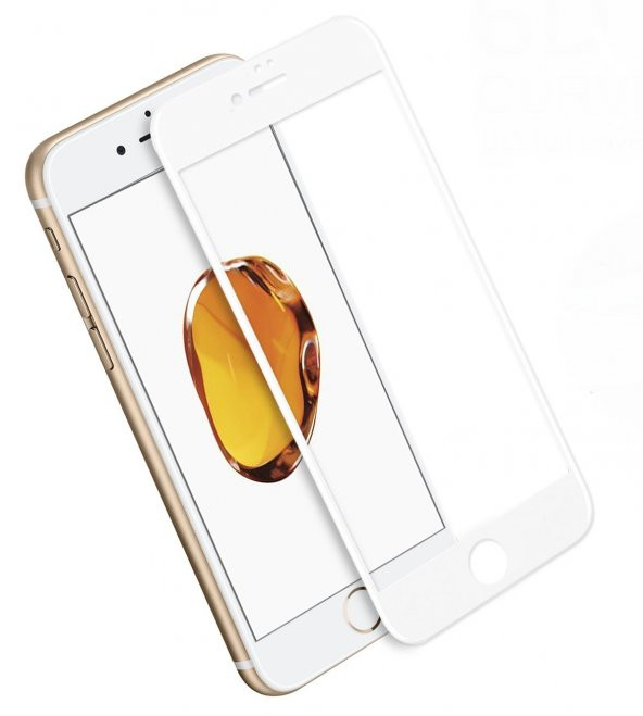 iPhone 8 6D Ekran Koruyucu Beyaz