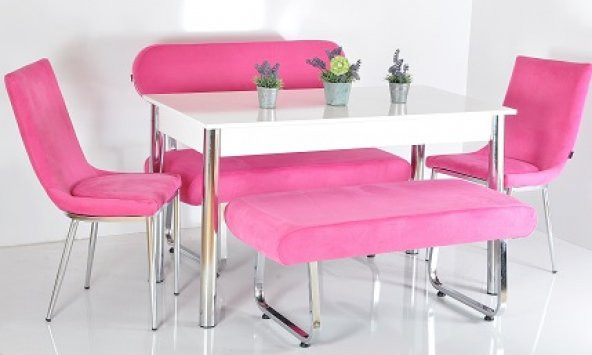 6 KİŞİLİK MUTFAK MASASI TAYTÜYÜ BANK TAKIMI MASA SANDALYE TAKIMI YEMEK MASASI - 4