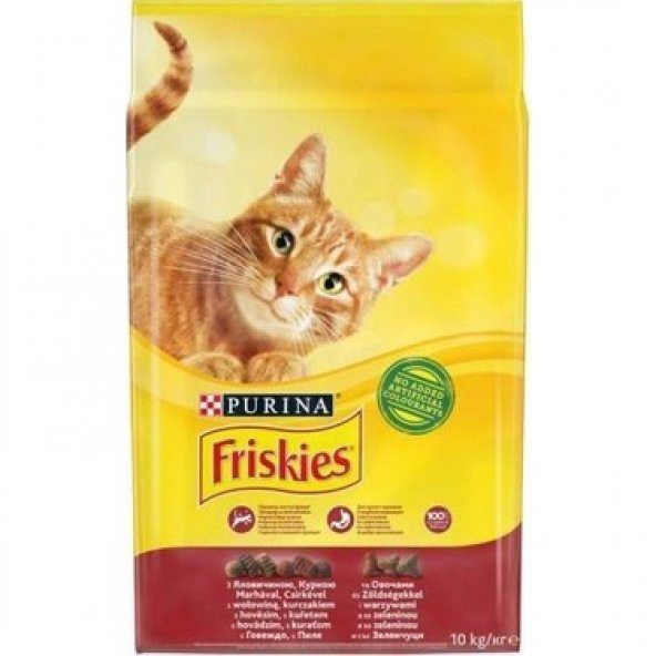 Friskies Etli Tavuklu Sebzeli Yetişkin Kedi Maması 10 Kg - 2