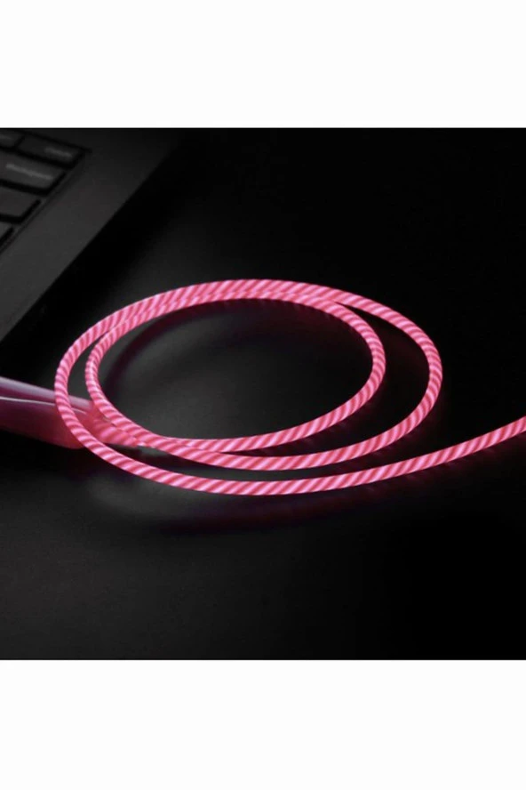 Doppler S-Cable Micro USB Işıklı, Pembe, Şarj Kablosu - 2