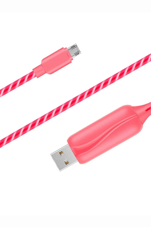 Doppler S-Cable Micro USB Işıklı, Pembe, Şarj Kablosu - 3