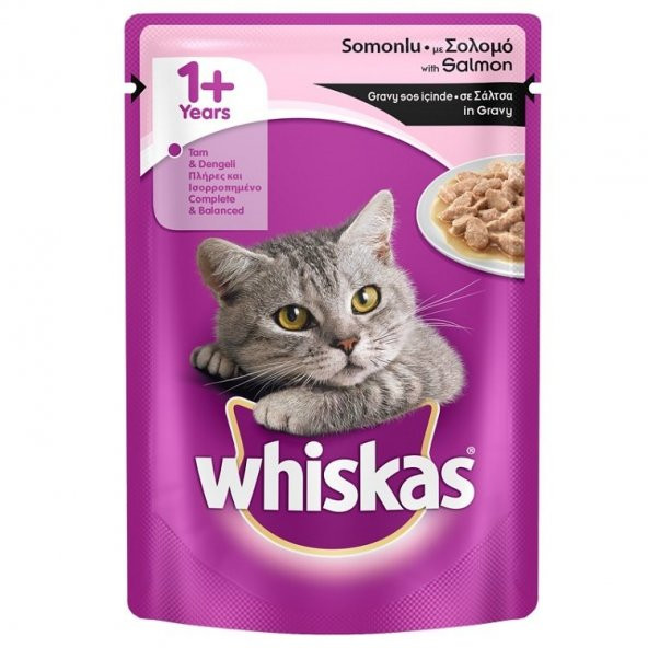 Whiskas Somon Balıklı Yetişkin Kedi Konservesi 100 Gr+/