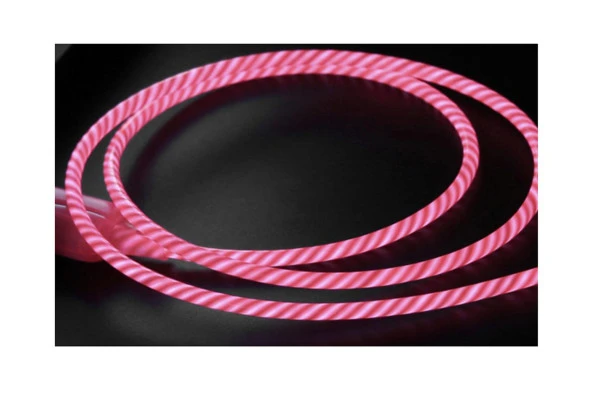 Doppler I-Cable Micro USB Işıklı, Pembe, Şarj Kablosu - 3