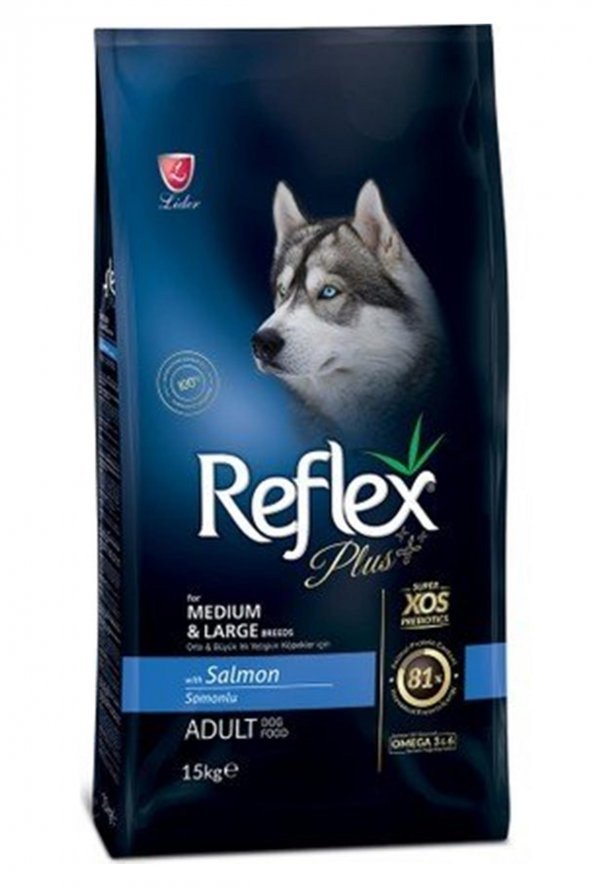 Reflex Plus Somonlu Orta ve Büyük Irk Yetişkin Köpek Maması 15 Kg