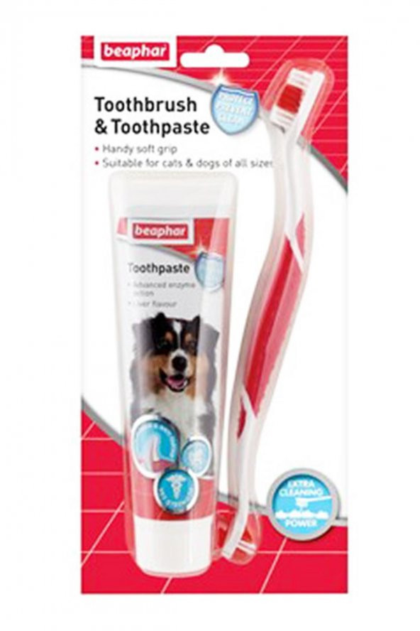 Beaphar Toothbrush & Toothpaste Çift Uçlu Diş Fırçası ve Diş Macunu