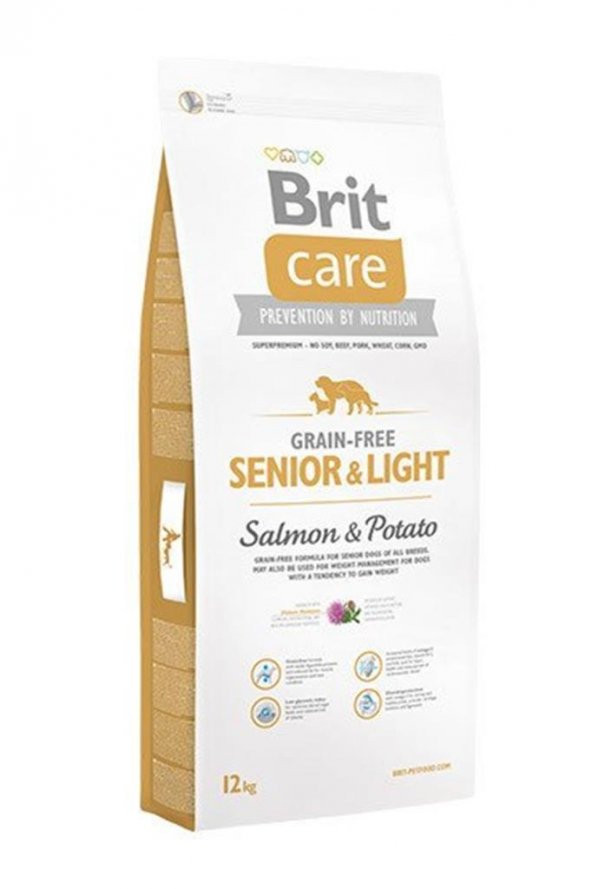 Brit Care Tahılsız Somonlu Light Yaşlı Köpek Maması 12 Kg - 2