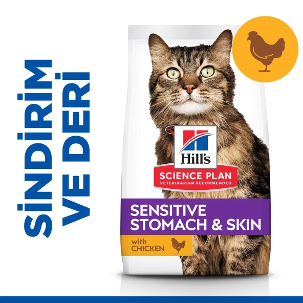 Hills Sensitive Stomach Skin Tavuk Etli Yetişkin Kedi Maması 1.5 Kg