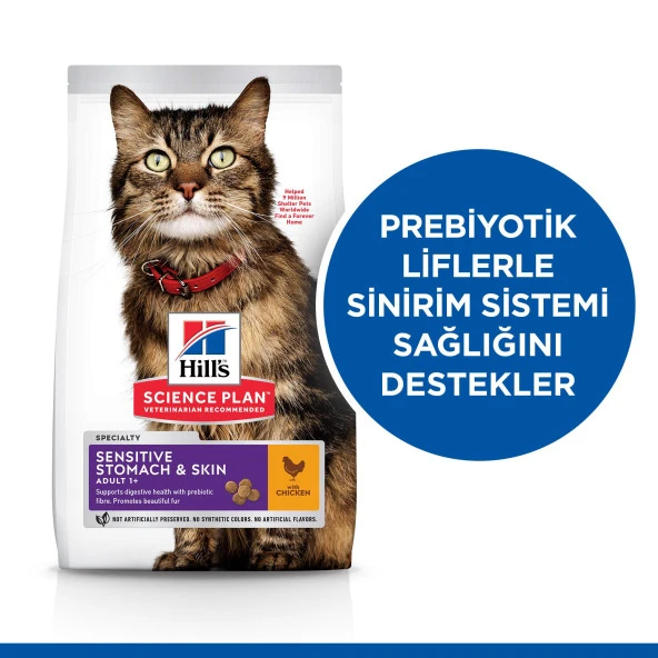 Hills Sensitive Stomach Skin Tavuk Etli Yetişkin Kedi Maması 1.5 Kg - 2