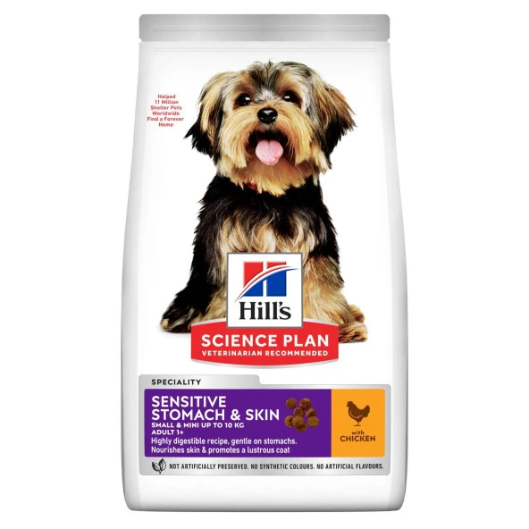 Hills Sensitive Stomach Skin Tavuk Etli Küçük Irk Yetişkin Köpek Maması 1.5 Kg*
