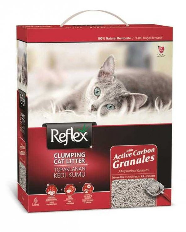 Reflex Aktif Karbon Granüllü Topaklanan Kedi Kumu 6 Lt